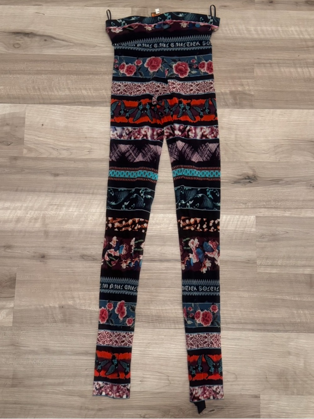 Jean Paul Gaultier Mesh Floral & Butterfly Patterned Leggings